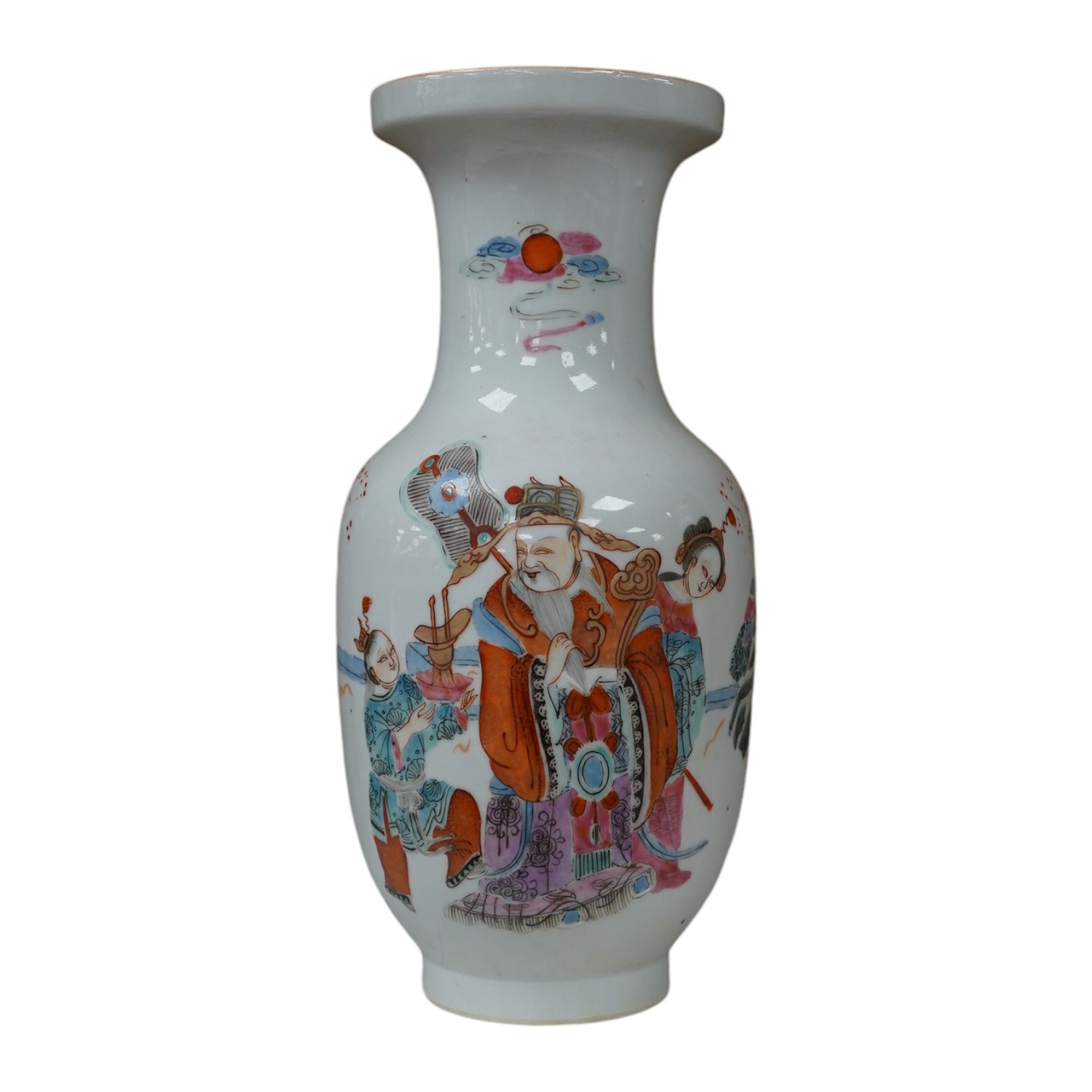 A Chinese famille rose baluster vase, 22cm. Condition - good